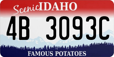 ID license plate 4B3093C