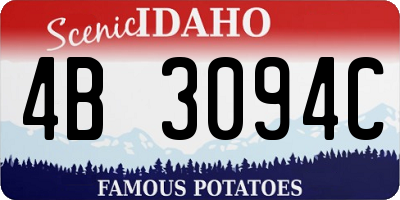 ID license plate 4B3094C