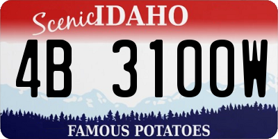 ID license plate 4B3100W