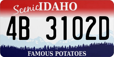 ID license plate 4B3102D