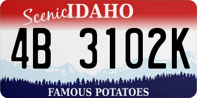 ID license plate 4B3102K