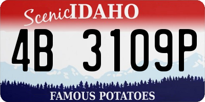 ID license plate 4B3109P
