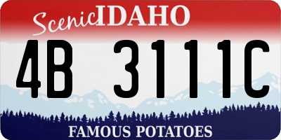 ID license plate 4B3111C