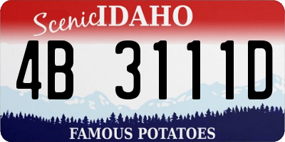 ID license plate 4B3111D