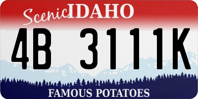 ID license plate 4B3111K