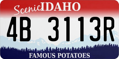 ID license plate 4B3113R