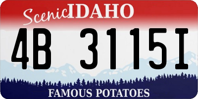 ID license plate 4B3115I