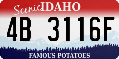 ID license plate 4B3116F
