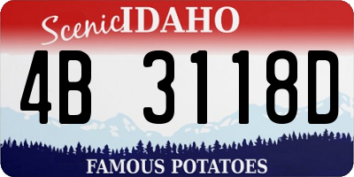 ID license plate 4B3118D