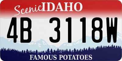 ID license plate 4B3118W
