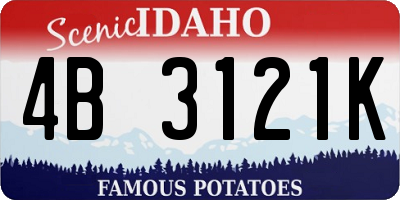 ID license plate 4B3121K