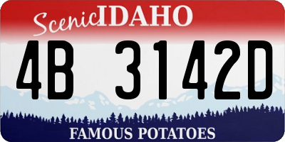 ID license plate 4B3142D