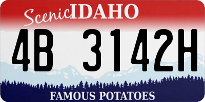 ID license plate 4B3142H