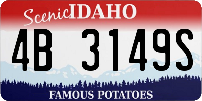 ID license plate 4B3149S