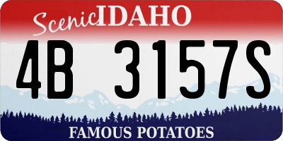 ID license plate 4B3157S