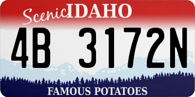 ID license plate 4B3172N