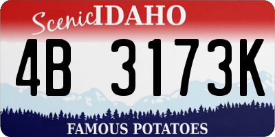 ID license plate 4B3173K