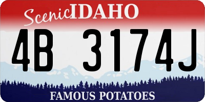 ID license plate 4B3174J