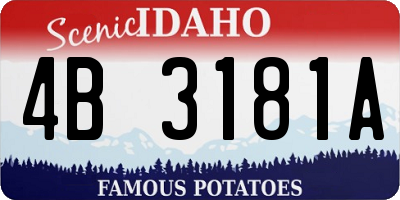 ID license plate 4B3181A