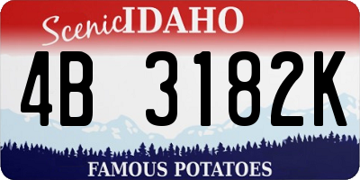 ID license plate 4B3182K