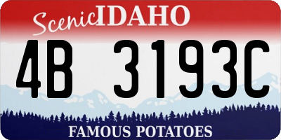 ID license plate 4B3193C