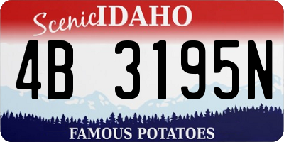 ID license plate 4B3195N