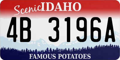 ID license plate 4B3196A