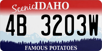 ID license plate 4B3203W