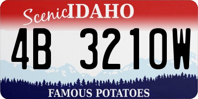 ID license plate 4B3210W