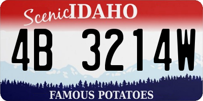 ID license plate 4B3214W