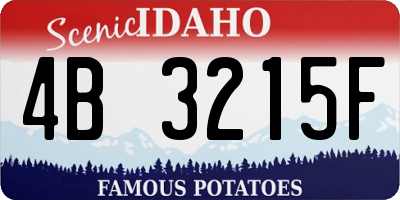 ID license plate 4B3215F