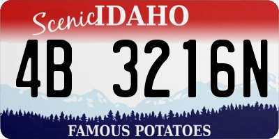 ID license plate 4B3216N