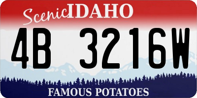 ID license plate 4B3216W