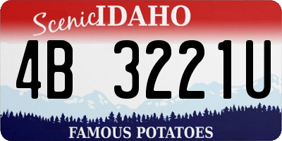 ID license plate 4B3221U