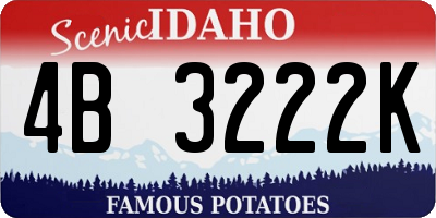 ID license plate 4B3222K