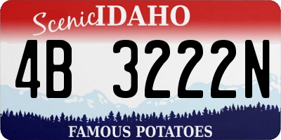 ID license plate 4B3222N