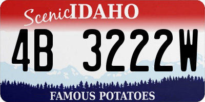 ID license plate 4B3222W
