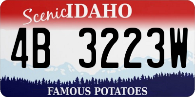 ID license plate 4B3223W