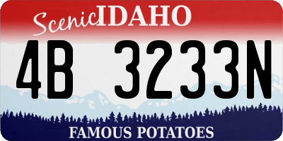 ID license plate 4B3233N