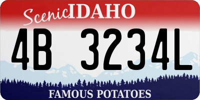 ID license plate 4B3234L