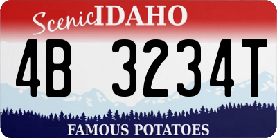 ID license plate 4B3234T