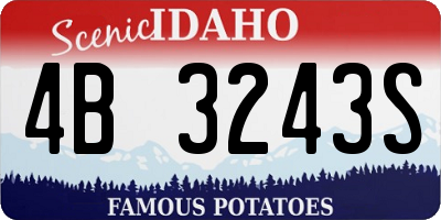 ID license plate 4B3243S