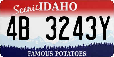 ID license plate 4B3243Y