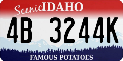ID license plate 4B3244K