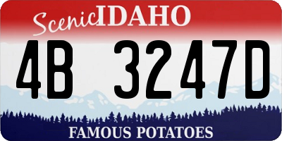 ID license plate 4B3247D