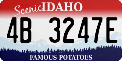 ID license plate 4B3247E
