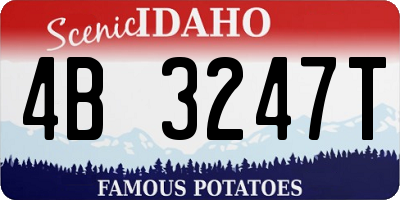 ID license plate 4B3247T