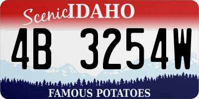 ID license plate 4B3254W