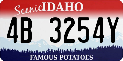 ID license plate 4B3254Y