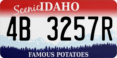 ID license plate 4B3257R